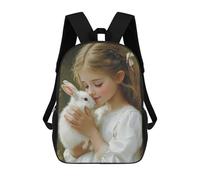 sinyumoney Girl And Rabbit Mochila Ligera Informal Para El Día A Día, Mochila Escolar Para El Campus, Actividades Al Aire Libre, Viajes Y Deportes 17inch