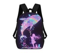 sinyumoney Girl And Whale Dream Mochila Infantil Para Niñas Y Niños, Mochila De Día, Escuela Primaria, Perfecta Para La Vuelta Al Cole O Educación Física, Regalos Y Viajes 17inch