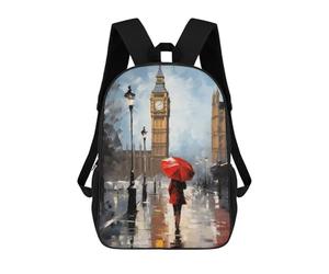 sinyumoney Girl Front The Iconic Big Ben Mochila Escolar Resistente Al Agua, Mochila Escolar De Negocios Para Niños/niñas/adolescentes 17inch