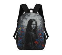 sinyumoney Girl in A Field of Flowers Mochilas Para Niños Y Estudiantes, Mochilas Escolares Impresas En 3D, Mochilas Para Estudiantes De Primaria Y Secundaria Para Niños Y Niñas 17inch