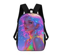 sinyumoney Girl Neon Wonderland Mochilas Para Niños 17inch Mochila Escolar Mochila Escolar Impresa En 3D Para Niños De Primaria Y Secundaria