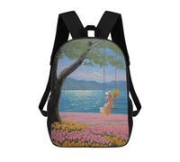 sinyumoney Girl on Swing by The Lake Mochila Escolar Para Secundaria Y Preparatoria. Mochila Informal Para Hombres, Mujeres Y Adolescentes. 17inch