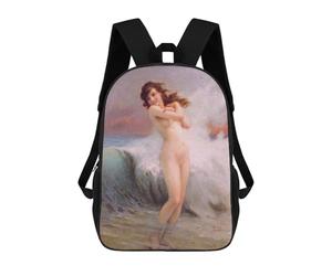 sinyumoney Girl Wades in The Ocean Mochila Escolar Grande Resistente Al Agua Para Portátil Para Niños/niñas/adolescentes 17inch