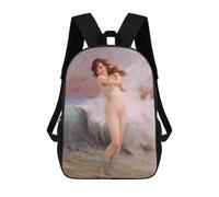 sinyumoney Girl Wades in The Ocean Mochila Escolar Mochilas Escolares Para Niñas Y Niños Mochila Con Bolsillo Mochila Escolar De Moda Mochila Infantil 17inch