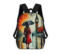sinyumoney Girl with Red Umbrella Mochilas Escolares Mochila Escolar Ligera Mochila De Día Mochila Para Libros Para La Universidad Para Hombres/mujeres 17inch