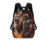 sinyumoney Gladiator Vs. Lion Epic Battle Mochila Escolar Resistente Al Agua Para Ordenador Portátil: Perfecta Para Viajes, Trabajo Y Uso Diario 17inch