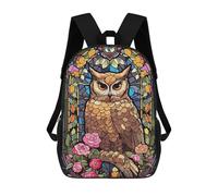 sinyumoney Glass Cute Owl Mochila Escolar Mochilas Escolares Para Niñas Y Niños Mochila Con Bolsillo Mochila Escolar De Moda Para Niños 17inch