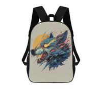 sinyumoney Glitching Wolf Mochila Escolar De Moda Para Estudiantes, Adecuada Para Niños Y Niñas, Mochila Informal Para Viajes Al Aire Libre, Esencial Para El Día A Día 17inch