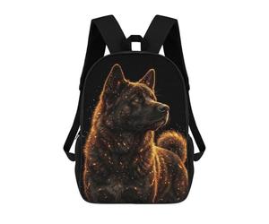 sinyumoney Glowing Akita Dog Portrait Mochilas Escolares Mochilas Informales Mochilas De Día Bolsa Escolar Para Trabajo Y Viajes Para El Campus Viajes Al Aire Libre Deportes 17inch