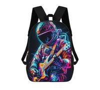 sinyumoney Glowing Astronaut Playing Guitar Mochilas Escolares Impresas En 3D, Mochila Escolar Informal Para Niños, Mochila Escolar De Moda Para Estudiantes De Secundaria 17inch