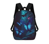 sinyumoney Glowing Blue Butterflies Mochilas Para Niños Mochila Escolar Mochila Escolar Impresa En 3D Para Niños Estudiantes De Primaria Y Secundaria 17inch