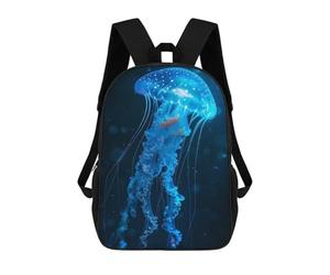 sinyumoney Glowing Blue Jellyfish in Dark Water Mochila Escolar Para Niñas Mochila Impermeable Mochila Informal De Día Mochila Ligera Para Niño Y Niña Mochila Escolar 17inch