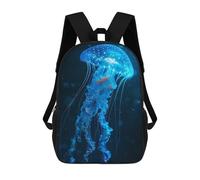 sinyumoney Glowing Blue Jellyfish in Dark Water Mochilas Para Niños Mochila Escolar De Moda Mochila Escolar Impresa En 3D Para Niños Estudiantes De Primaria Y Secundaria 17inch