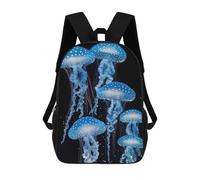 sinyumoney Glowing Blue Jellyfish Mochila Escolar De 17 Pulgadas Impresa En 3D Mochilas Infantiles Mochila Genial Impresa En 3D Para Niños De Primaria Y Secundaria