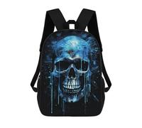 sinyumoney Glowing Blue Skull Artwork-1 Mochila Escolar Impresa En 3D Para Niños, Mochila Escolar, Mochilas De Viaje, Bolso Informal De Moda Para Niños Y Estudiantes 17inch