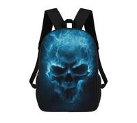 sinyumoney Glowing Blue Skull Artwork Mochila Escolar, Bolso De Negocios, Bolso Para Portátil Duradero Para Campus, Actividades Al Aire Libre, Viajes Y Deportes 17inch