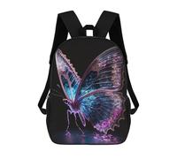 sinyumoney Glowing Butterfly Artwork-12 Mochila Escolar Para Niños Mochila Escolar Impresa En 3D Mochila Escolar De Moda Para Niños De Primaria Y Secundaria 17inch