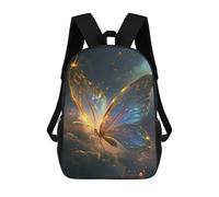 sinyumoney Glowing Butterfly Wallpaper Mochila Escolar De 17 Pulgadas Para Adolescentes, Con Estampado 3D, Ajustable Y Con Bolsillos, Ideal Para Niños, Niñas Y Estudiantes.