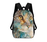 sinyumoney Glowing Cat Eyes Art Print Mochila Escolar Ligera E Informal Para Adolescentes, Niños, Mujeres Y Hombres 17inch