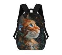 sinyumoney Glowing Cat in Flowers Mochila Escolar Para Secundaria Y Preparatoria. Mochila Informal Para Adolescentes, Chicas, Chicos, Mujeres Y Hombres. 17inch