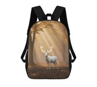 sinyumoney Glowing Deer in Autumn Forest Mochila Escolar Mochilas Escolares Para Niñas Y Niños Mochila Con Bolsillo Mochila Escolar De Moda Mochila Infantil 17inch