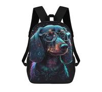 sinyumoney Glowing Dog Glasses Art Print Mochila Escolar/para Ordenador Portátil Para Colegio/trabajo/viajes Para Camping, Aventuras Al Aire Libre Y Viajes Diarios 17inch