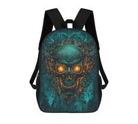 sinyumoney Glowing Eye Skull Art Print Mochila Infantil De 17 Pulgadas, Mochila Escolar Con Estampado 3D De Dibujos Animados Para Niños Y Adolescentes.