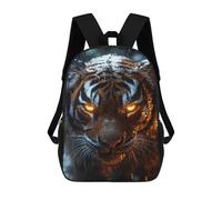 sinyumoney Glowing-Eyed Tiger in The Rain Mochila Escolar Para Institutos Y Colegios Informales Para Acampar, Aventuras Al Aire Libre Y Viajes Diarios 17inch