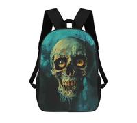 sinyumoney Glowing Eyes Skull Art Print Mochila Mochila Informal Para El Día A Día, Para La Escuela, El Trabajo Y Los Viajes Para Hombres, Mujeres Y Adolescentes 17inch