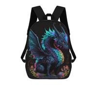 sinyumoney Glowing Fantasy Dragon Art Print Mochila Escolar Infantil De 17 Pulgadas, Impresa En 3D, Estilo Casual, Para Niños, Ideal Para Viajes, Como Mochila Escolar O Para Llevar Libros.