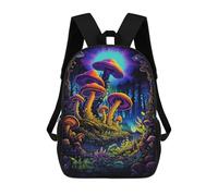 sinyumoney Glowing Forest Mushrooms-2 Mochila Escolar Infantil De 17 Pulgadas, Impresa En 3D, Estilo Casual, Para Niños, Ideal Para Viajes, Como Mochila Escolar O Para Llevar Libros.