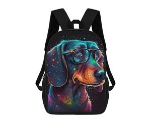 sinyumoney Glowing Galaxy Dog Art Print Mochila Escolar Grande Para Niños, Niñas, Adolescentes, Hombres Y Mujeres 17inch