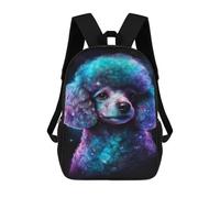 sinyumoney Glowing Galaxy Poodle Art Print Mochila Escolar, De Negocios, Para Portátil, Unisex, Informal, Para Adolescentes, Chicas, Chicos, Mujeres Y Hombres 17inch