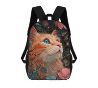 sinyumoney Glowing Garden Cat-1 Mochila Escolar Infantil De 17 Pulgadas Con Estampado 3D, Mochila Moderna Para Niños, Mochilas De Viaje, Bolsas Para Libros, Mochila Escolar Infantil