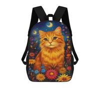 sinyumoney Glowing Garden Cat-2 Mochila Escolar Secundaria Informal Para Viajes, Mochilas Para La Escuela Secundaria, Para Acampar, Aventuras Al Aire Libre Y Viajes Diarios 17inch