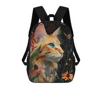 sinyumoney Glowing Garden Cat Mochilas Escolares Para La Escuela Secundaria, Preparatoria, Universidad Y Viajes Para Hombres, Mujeres Y Adolescentes 17inch