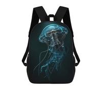 sinyumoney Glowing Jellyfish in Dark Water Mochila Escolar Infantil De 17 Pulgadas, Impresa En 3D, Estilo Casual, Para Niños, Ideal Para Viajes, Como Mochila Escolar O Para Llevar Libros.