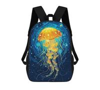 sinyumoney Glowing Jellyfish in Deep Blue Sea Mochila Escolar Infantil Estampada Para Adultos Y Niños, Mochila De Viaje Para El Día A Día 17inch