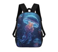 sinyumoney Glowing Jellyfish Ocean Scene Mochilas Para Niños 17inch Mochila Escolar Mochila Escolar Impresa En 3D Para Niños De Primaria Y Secundaria