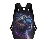sinyumoney Glowing Leopard Portrait-2 Mochilas Impresas En 3D Para Niños 17inch Mochilas De Moda Informales Para El Día A Día, Bolsas De Viaje, Mochilas Informales Para Exteriores Para Niños Y Niñas