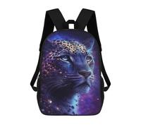 sinyumoney Glowing Leopard Portrait-3 Mochila Escolar Infantil De 17 Pulgadas Con Estampado 3D De Películas De Anime Para Niños, Mochila De Viaje, Mochila Escolar Infantil