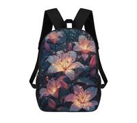 sinyumoney Glowing Lilies in The Night Mochila Escolar Infantil Impresa En 3D Para Niños, Mochilas De Viaje, Bolsas Para Libros Para Niños Estudiantes De Primaria 17inch