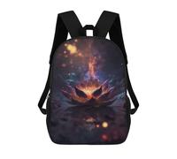 sinyumoney Glowing Lotus Flower Wall Art Print Mochila Escolar Para Secundaria, Mochila Informal Para Niñas Y Adolescentes 17inch