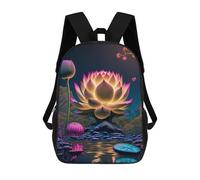 sinyumoney Glowing Lotus Pond Mochila Escolar Impresa En 3D Para Niños, Mochila Escolar, Mochilas De Viaje, Bolso Informal De Moda Para Niños Y Estudiantes 17inch