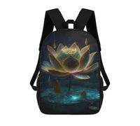 sinyumoney Glowing Lotus Pond Mochila Escolar, Mochila Informal, Mochila De Día, Mochila Escolar, Mochila De Trabajo, Mochila De Viaje Para Adolescentes, Niñas, Niños, Mujeres Y Hombres 17inch