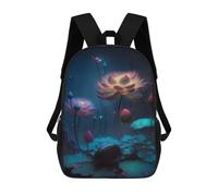 sinyumoney Glowing Lotus Pond Scene Mochilas Escolares De Moda Para Papelería, Impermeables, Informales, Para Hombres, Mujeres Y Adolescentes 17inch