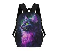 sinyumoney Glowing Neon Cat Art Print Mochila Escolar Resistente Al Agua, Mochila De Viaje, Bolsa Para Computadora - Perfecta Para Viajes, Trabajo Y Uso Diario 17inch