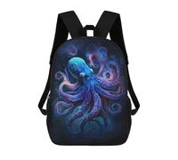 sinyumoney Glowing Ocean Octopus Art Print Mochila Escolar Infantil De 17 Pulgadas Con Estampado 3D, Mochila Moderna Para Niños, Mochilas De Viaje, Bolsas Para Libros, Mochila Escolar Infantil