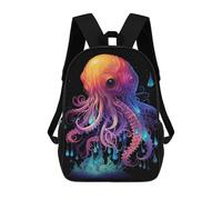 sinyumoney Glowing Octopus Artwork Mochila Escolar Para Niños Y Niñas, Mochila Informal De Viaje, Mochila De Gran Capacidad Para El Día A Día 17inch