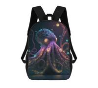 sinyumoney Glowing Octopus Artwork Mochila Infantil, Mochila Escolar Impresa En 3D, Mochila Para Niños Y Niñas, Mochila Escolar Ajustable Para La Escuela Primaria 17inch